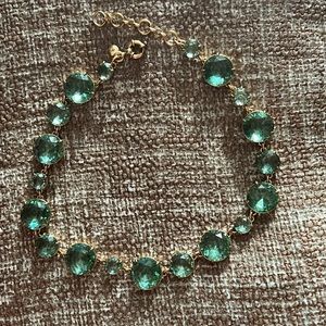 JCREW WOWENS NECKLACE, LIGHT EMERALD GREEN